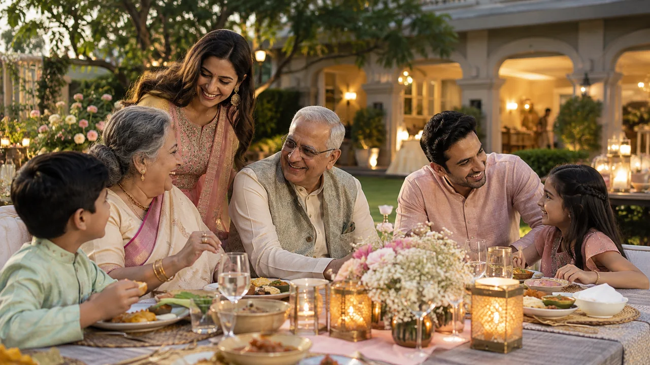 Family members of different generations gathered around a table